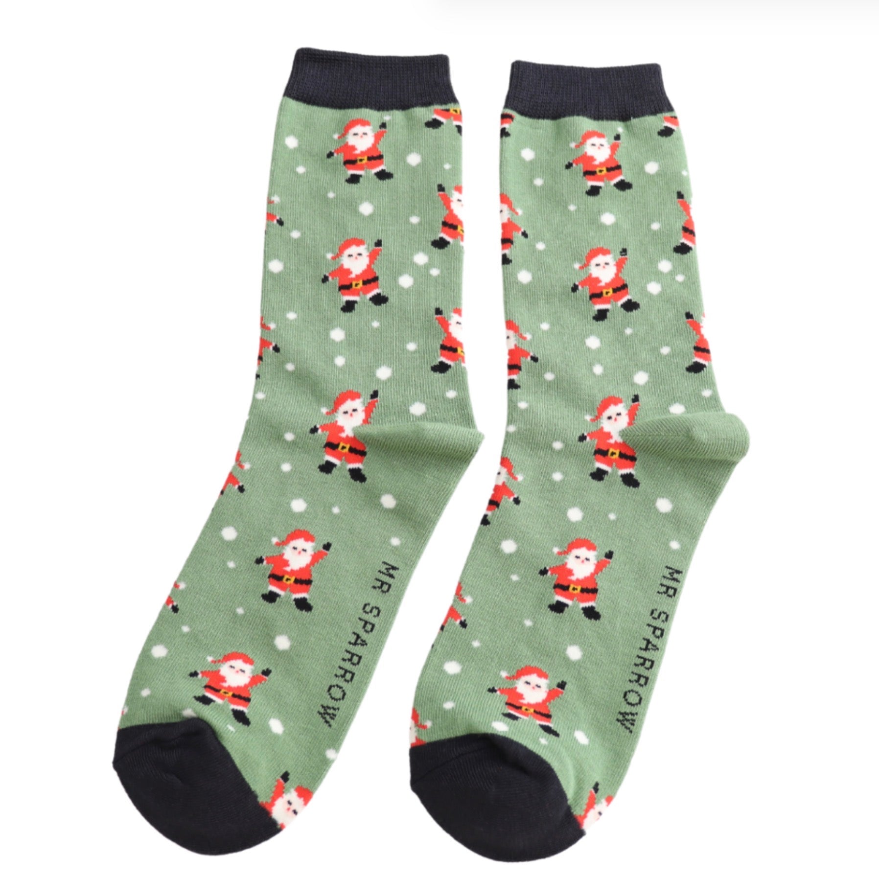 Mr Sparrow Jolly Santa Socks Green