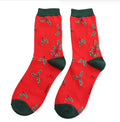Miss Sparrow Holly Sprigs Socks Red