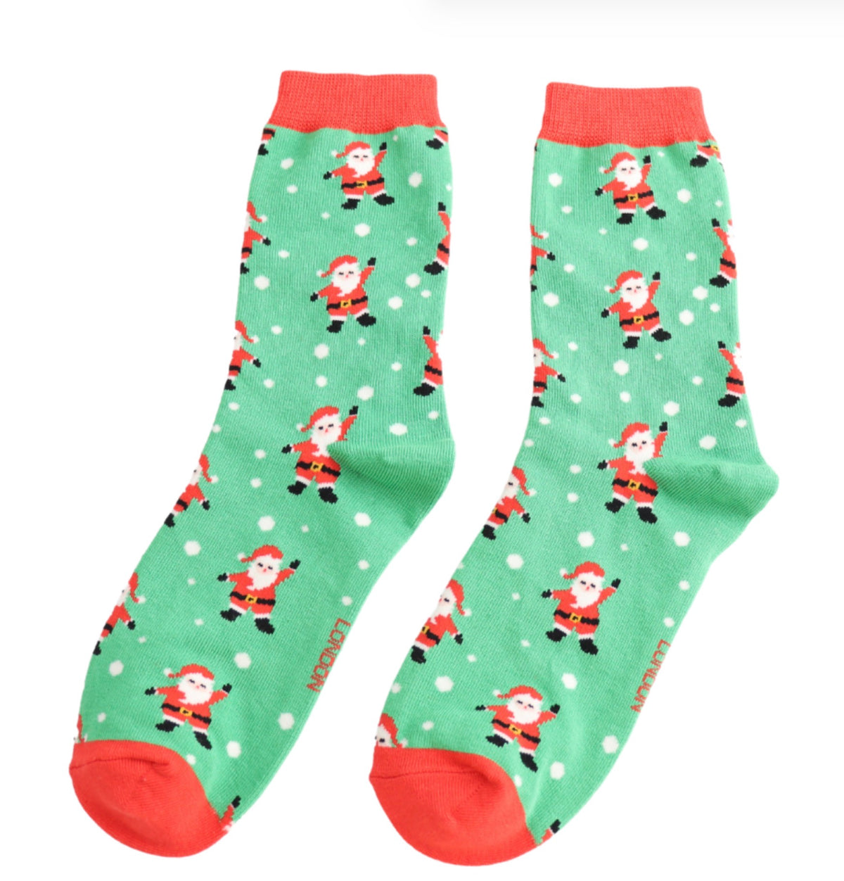 Miss Sparrow Jolly Santa Socks Green
