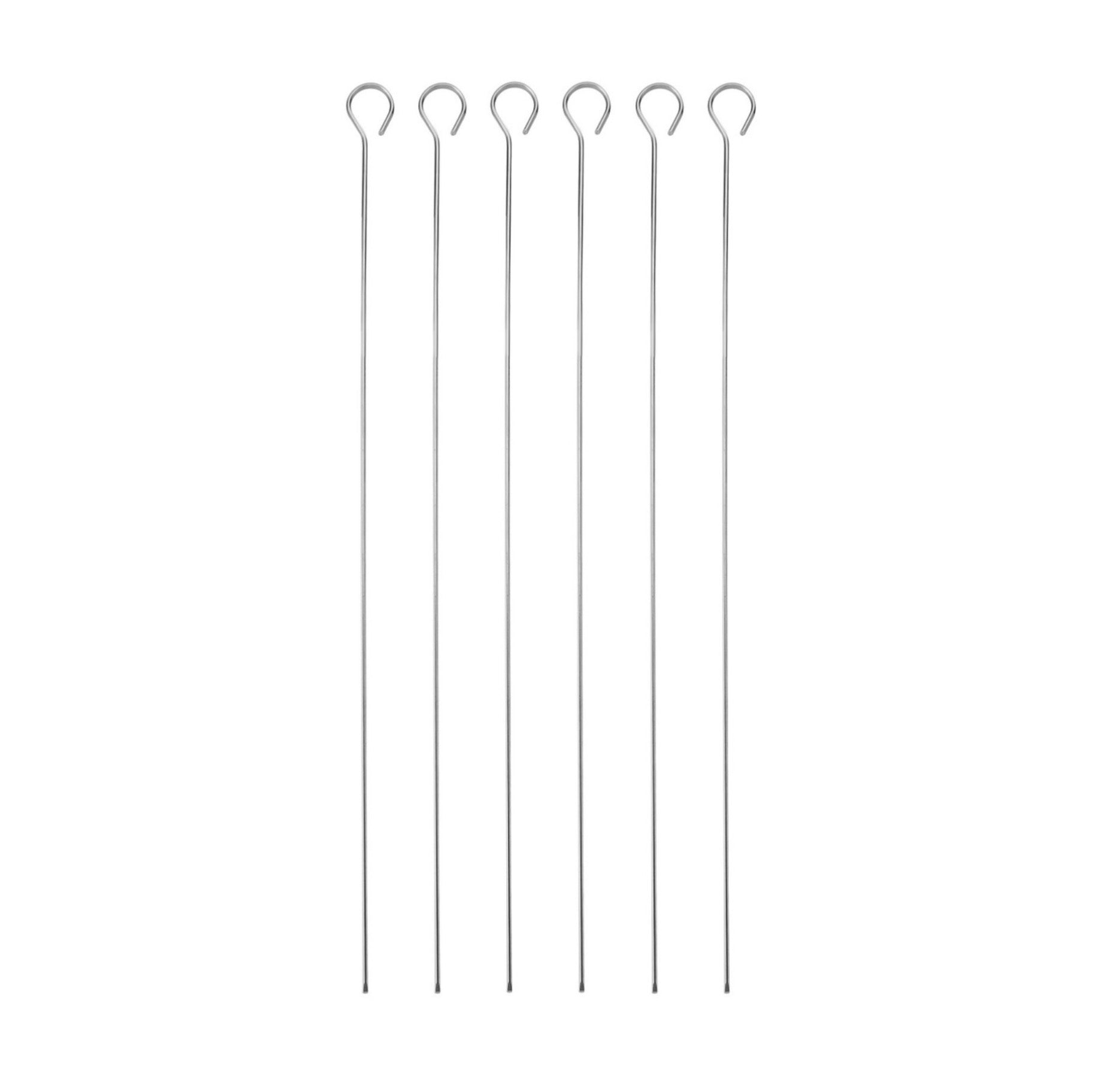 MasterClass Flat Sided Skewers Stainless Steel Set of 6, 40cm