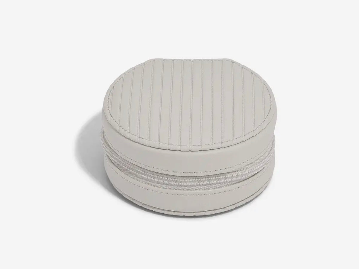 Stackers Fluted Round Travel Jewellery Box Limestone
