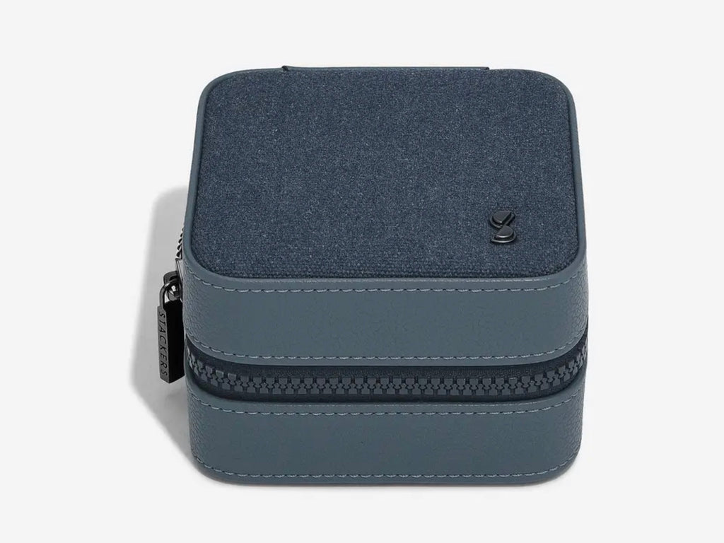 Stackers Canvas Watch & Jewellery Box Blue