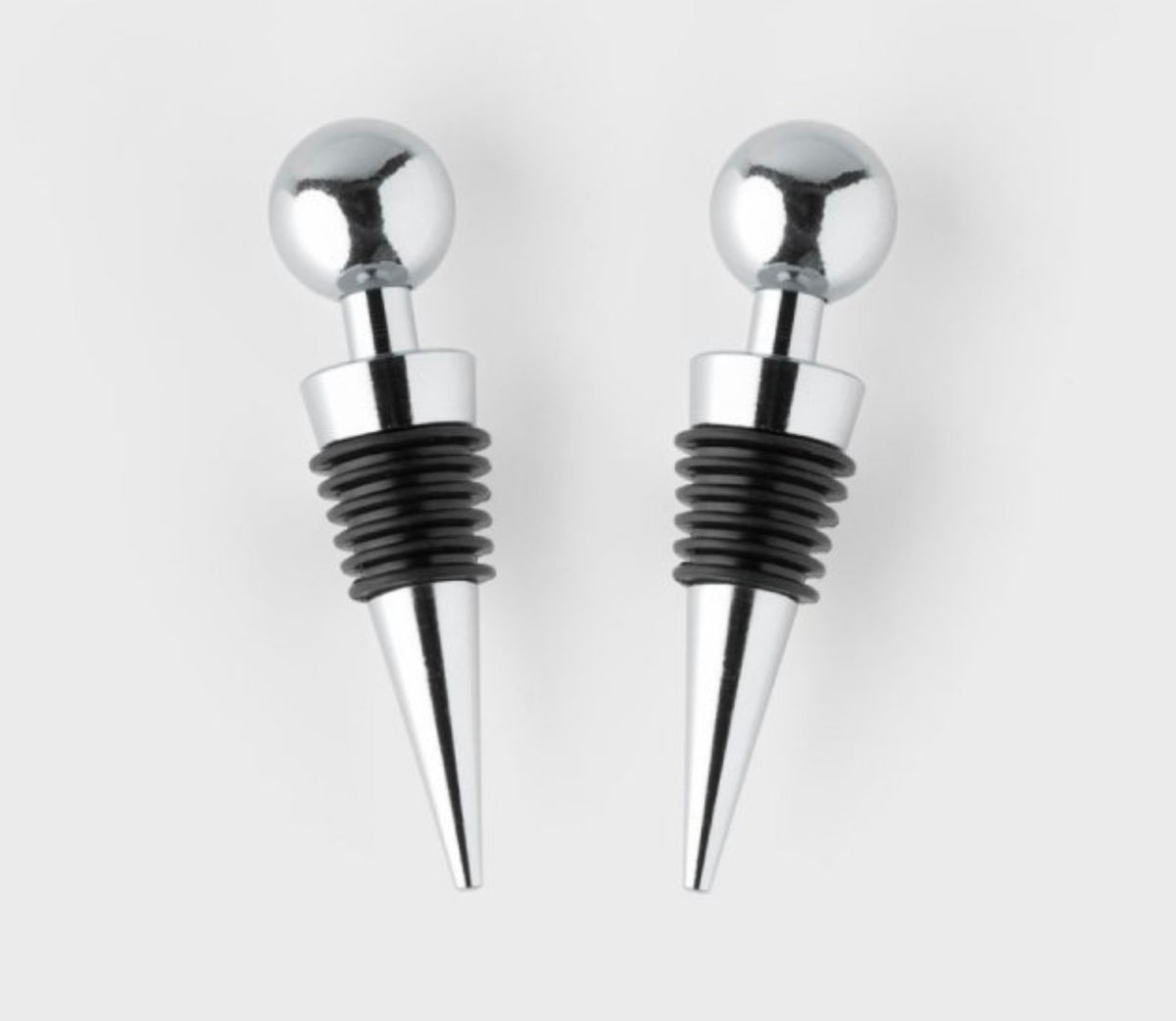 Taylors Eye Witness Taproom Ball Bottle Stopper Set Chrome 2 Piece
