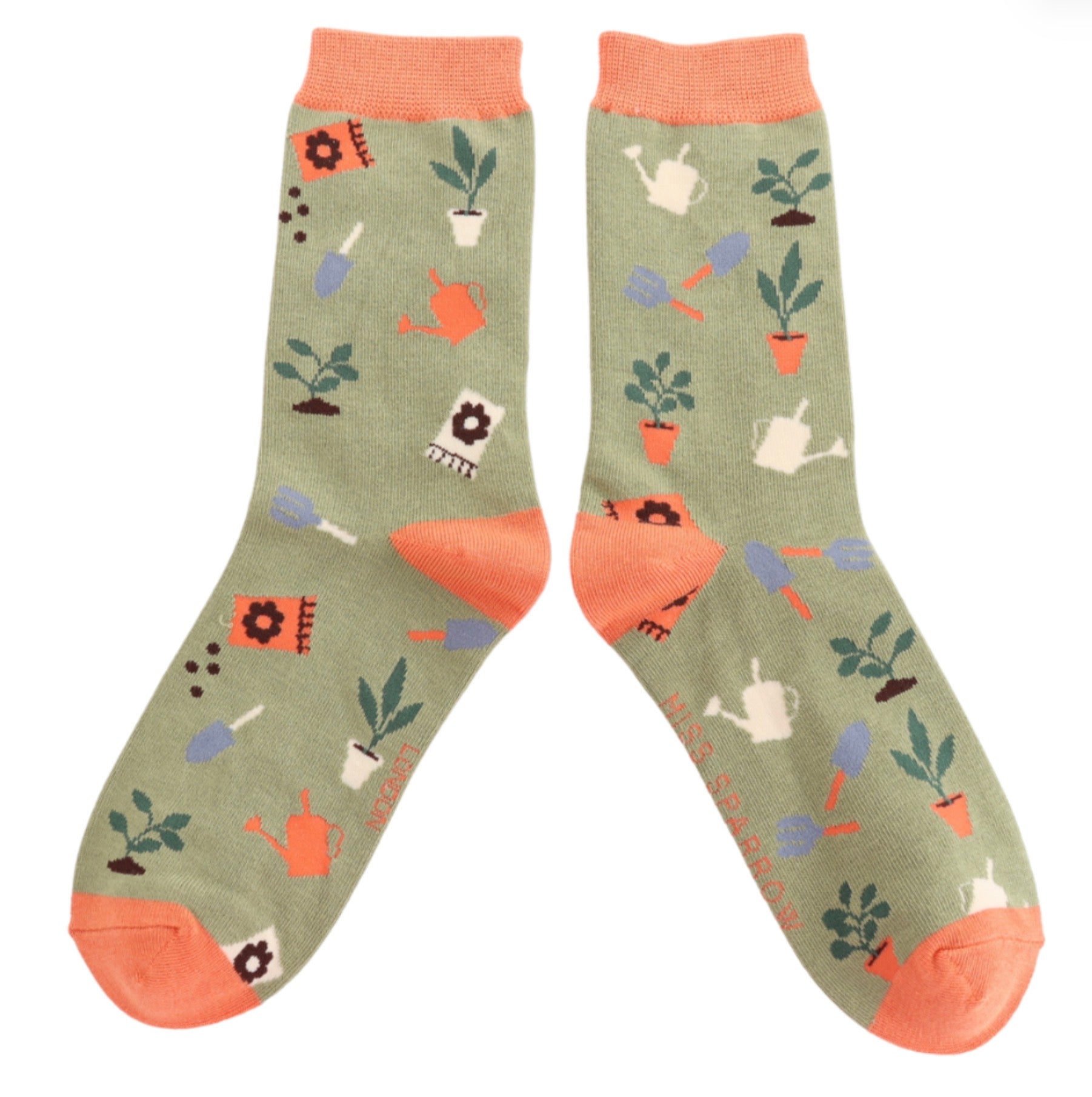 Miss Sparrow In The Allotment Socks Moss
