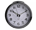 Hometime Alarm Clock Round with Illuminated Button Black Case