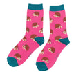 Miss Sparrow Hearty Hedgehogs Socks Hot Pink