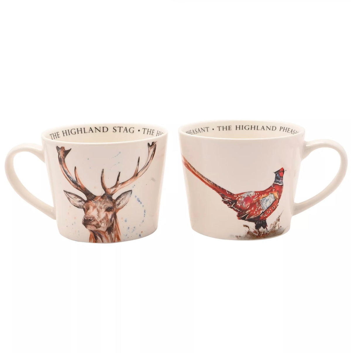 Meg Hawkins Set of 2 Cups - Pheasant & Stag