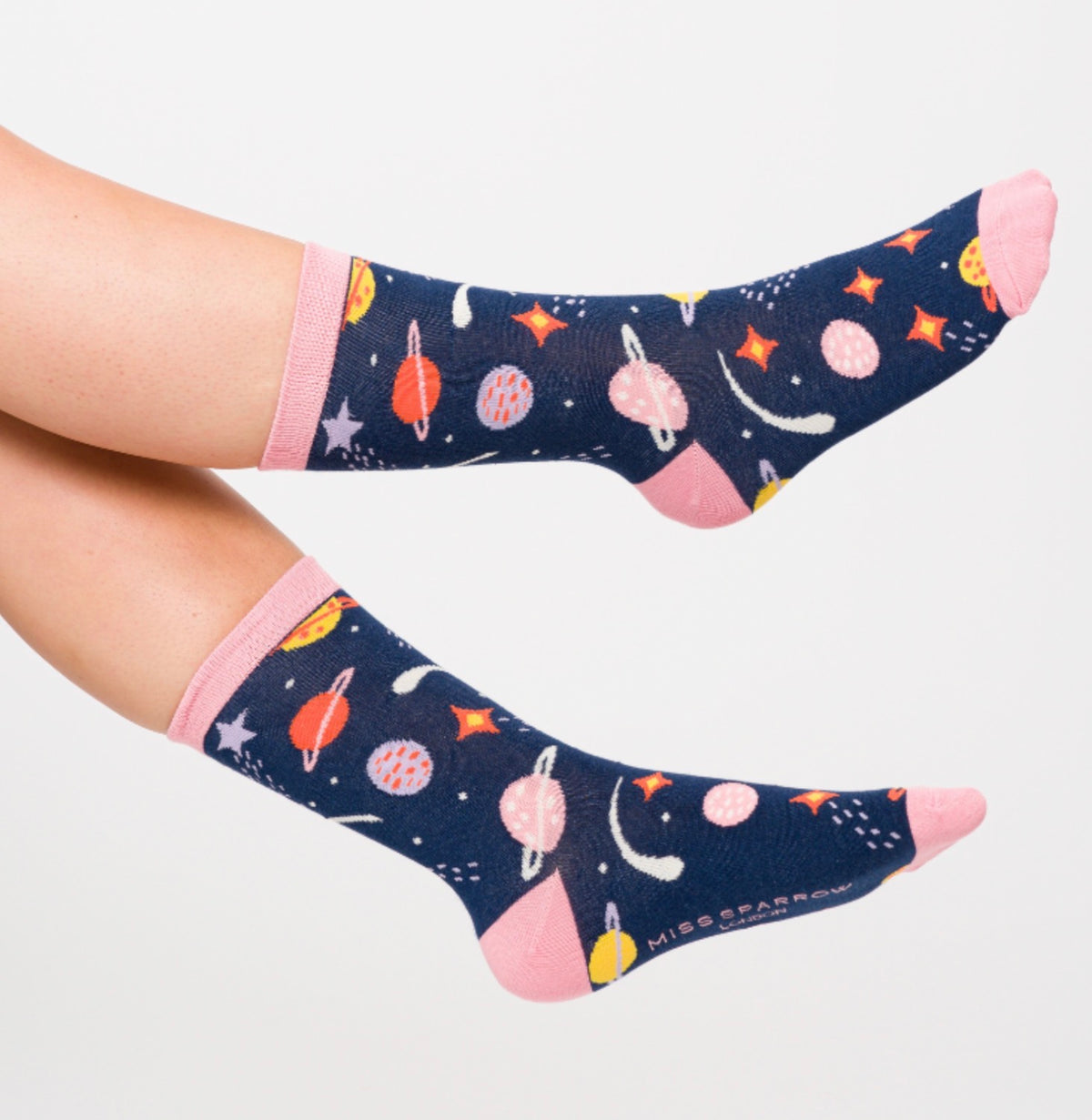 Miss Sparrow Space Socks Navy