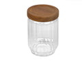 Tala Ribbed Borosilicate Glass Jar with Acacia Lid 600ml