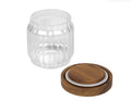 Tala Ribbed Borosilicate Glass Jar with Acacia Lid 400ml