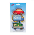 Tala All Aboard Cutter Set Red Car Yellow Truck Blue Train