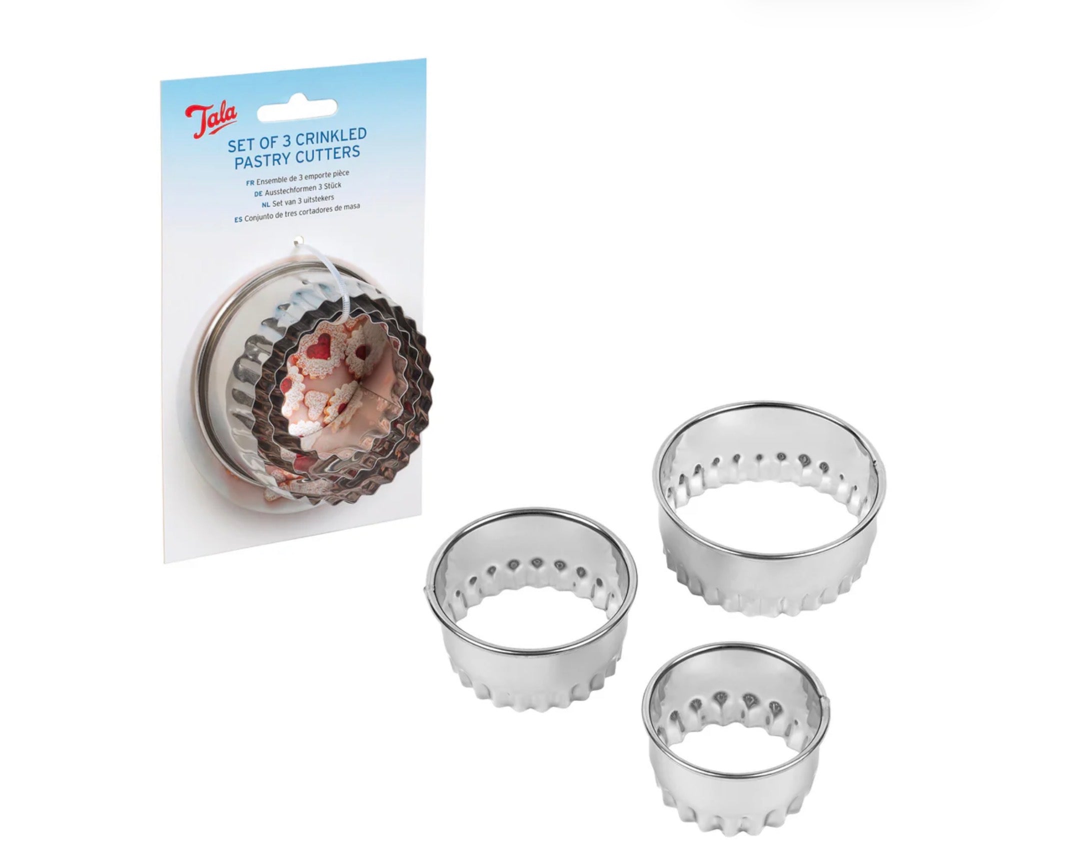 Tala Pastry Cutters Crinkled Stainless Steel Set of 3
