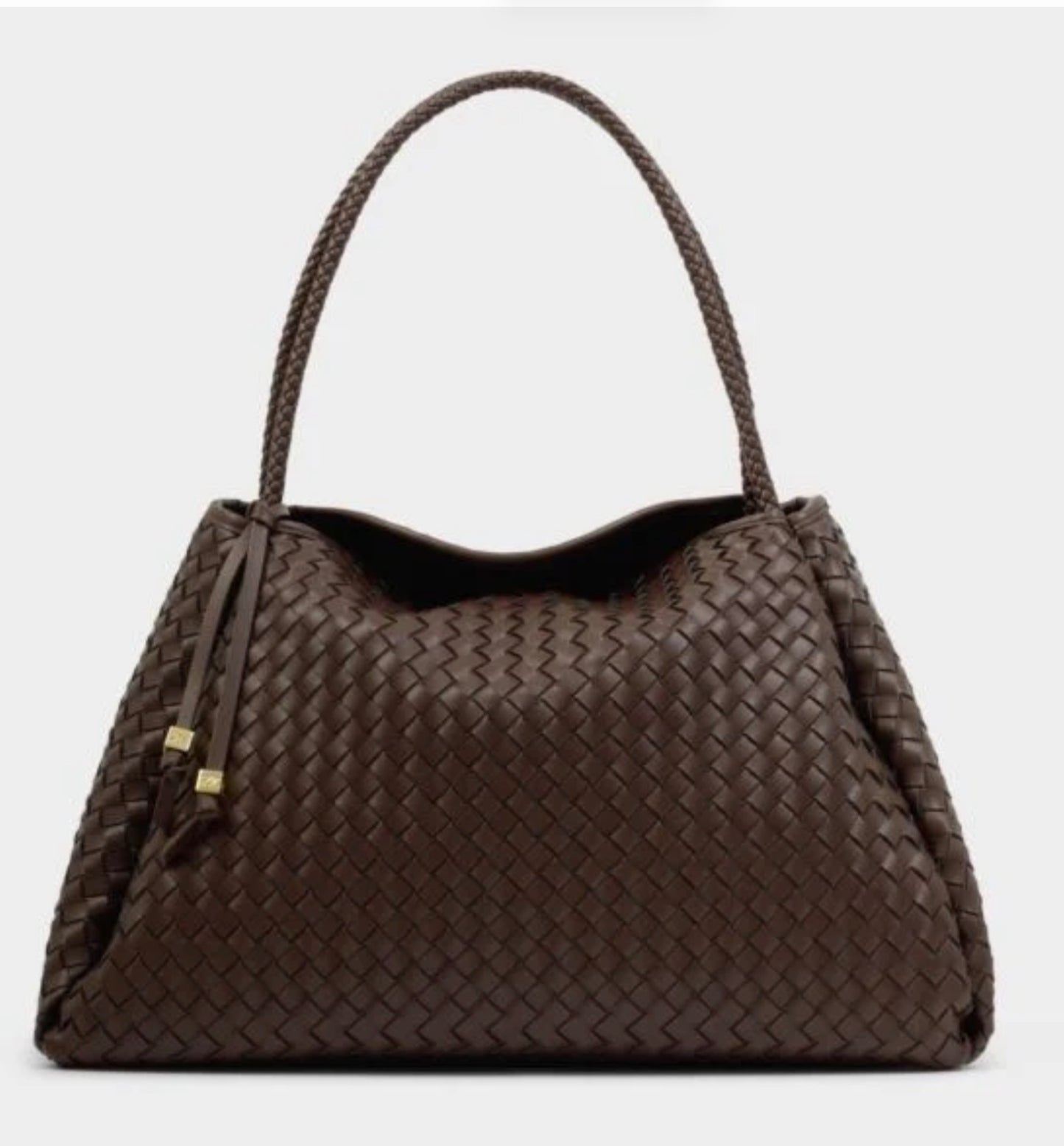 Katie Loxton Nova Hand Woven Large Shoulder Bag Chocolate