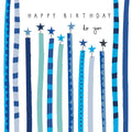 Belly Button Designs Happy Birthday To You Blue Stars & Candles Card