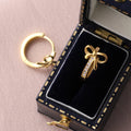 Bow With Crystal Hoop Earrings Gold