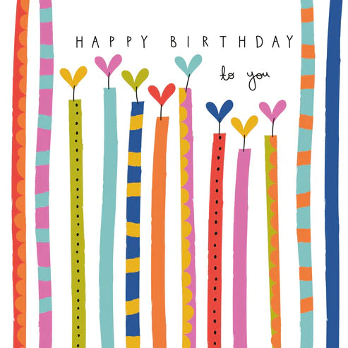 Belly Button Designs Happy Birthday To You Hearts & Candles Card