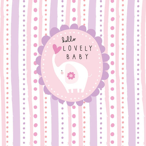 Belly Button Designs Hello Lovely Baby Girl Elephant Card
