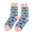 Miss Sparrow Socks Winter Little Sausage Dogs Blue