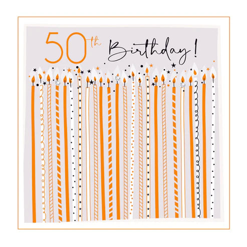 Belly Button Designs 50th Birthday Candles Card