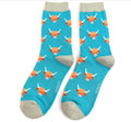 Miss Sparrow Highland Cows Socks Teal