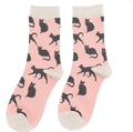 Miss Sparrow Cute Cats Socks Dusky Pink