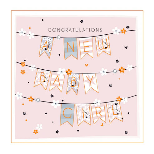 Belly Button Designs Congratulations A New Baby Girl Card