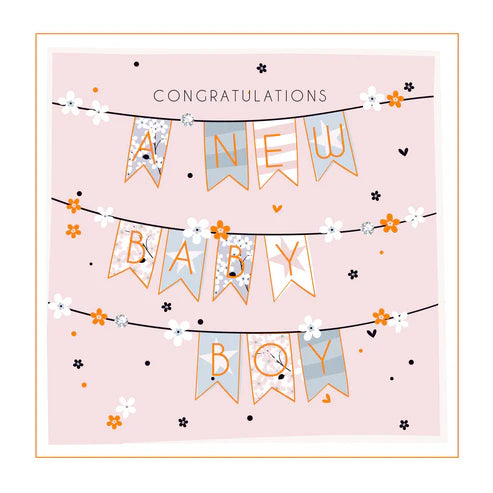 Belly Button Designs Congratulations A New Baby Boy Card