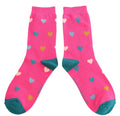 Miss Sparrow Multi Hearts Socks Hot Pink