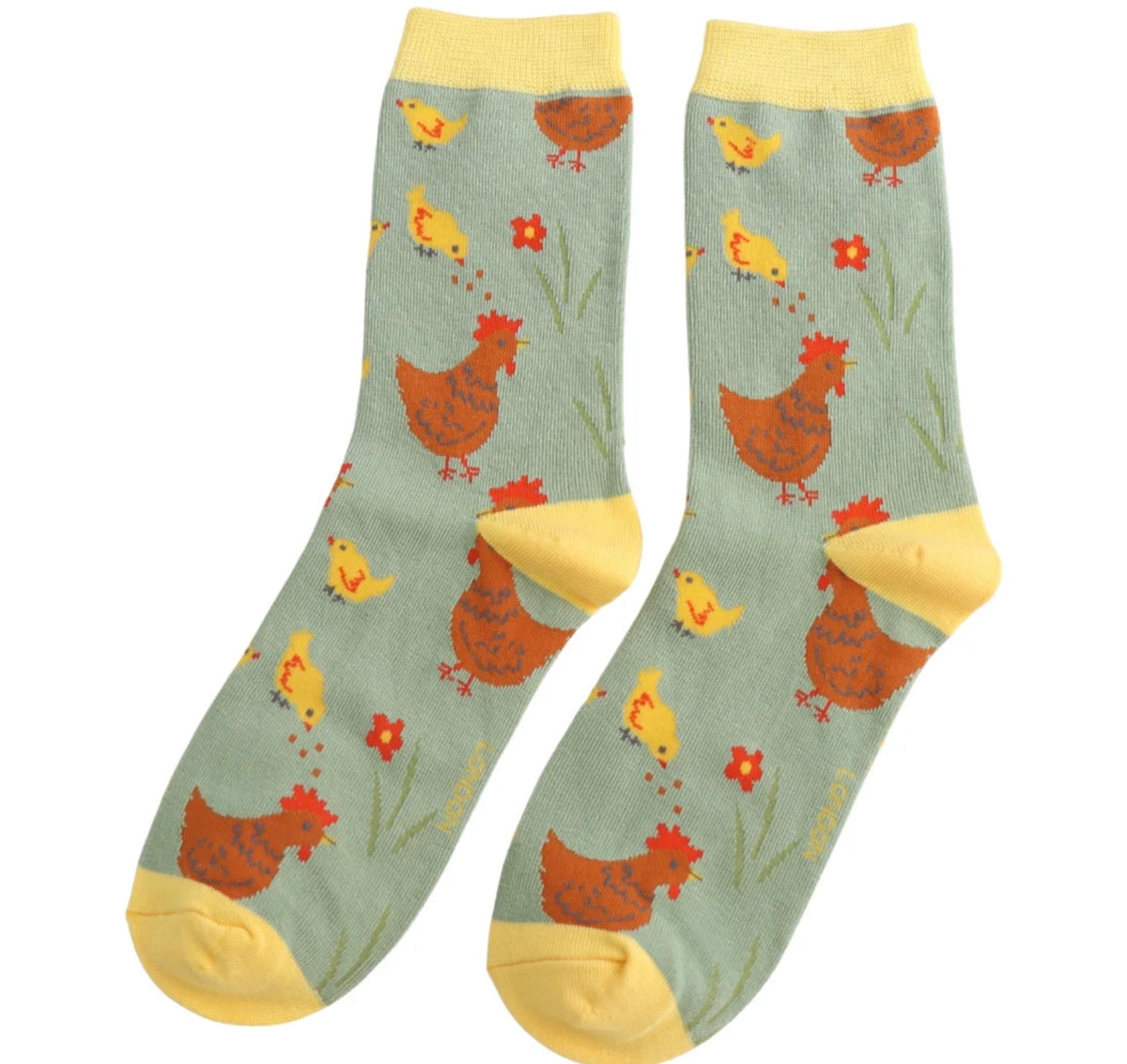 Miss Sparrow Chicks & Hen Socks Sage