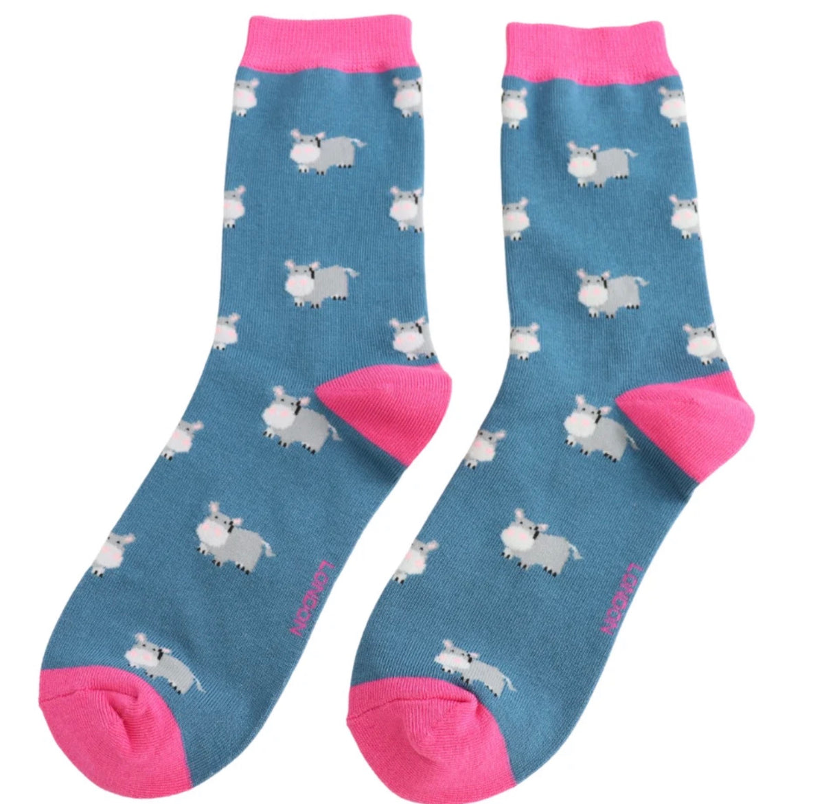 Miss Sparrow Hippos Socks Denim