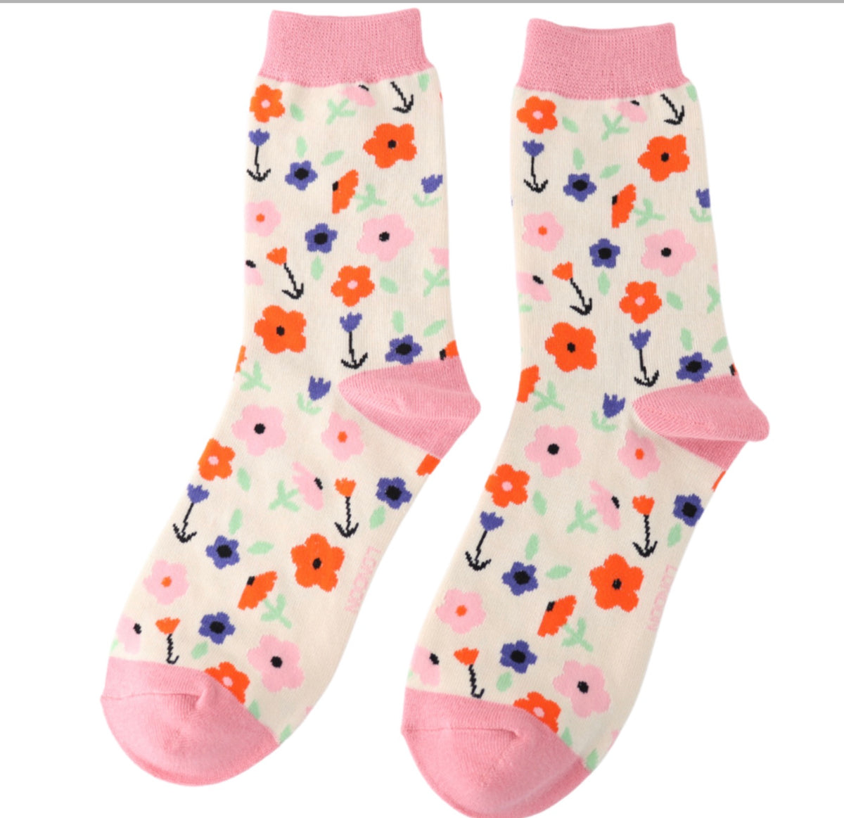Miss Sparrow Little Flowers Socks Cream