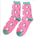 Miss Sparrow Racoons Socks Hot Pink