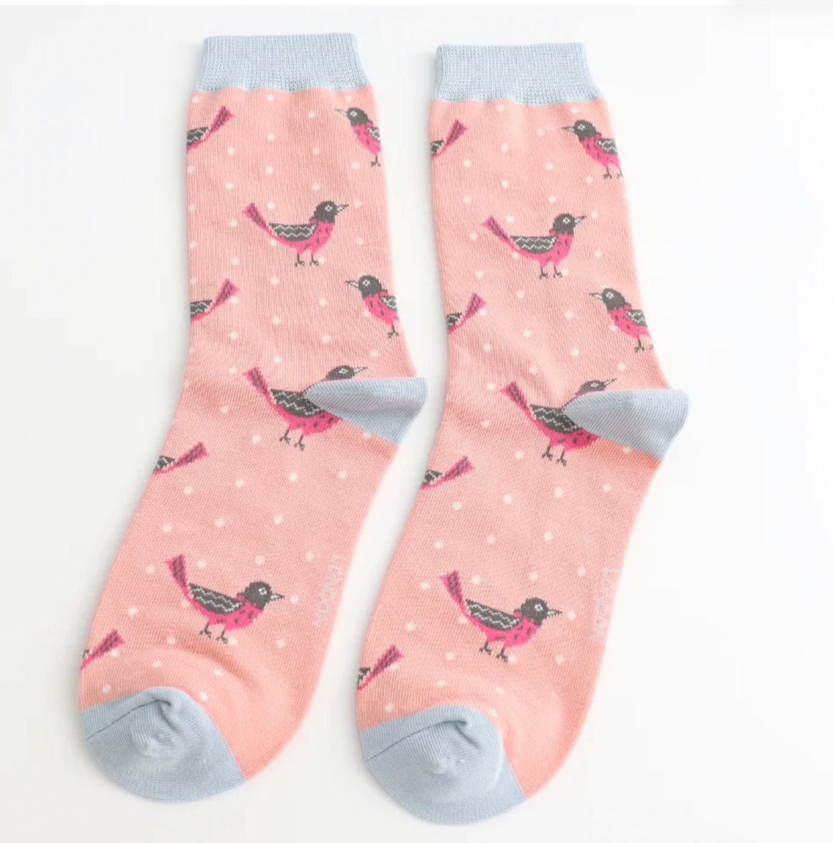 Miss Sparrow Blackbirds Socks Dusky Pink