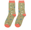 Miss Sparrow Tiny Flowers Socks Olive