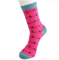 Miss Sparrow Birds On  A Wire Socks Hot Pink