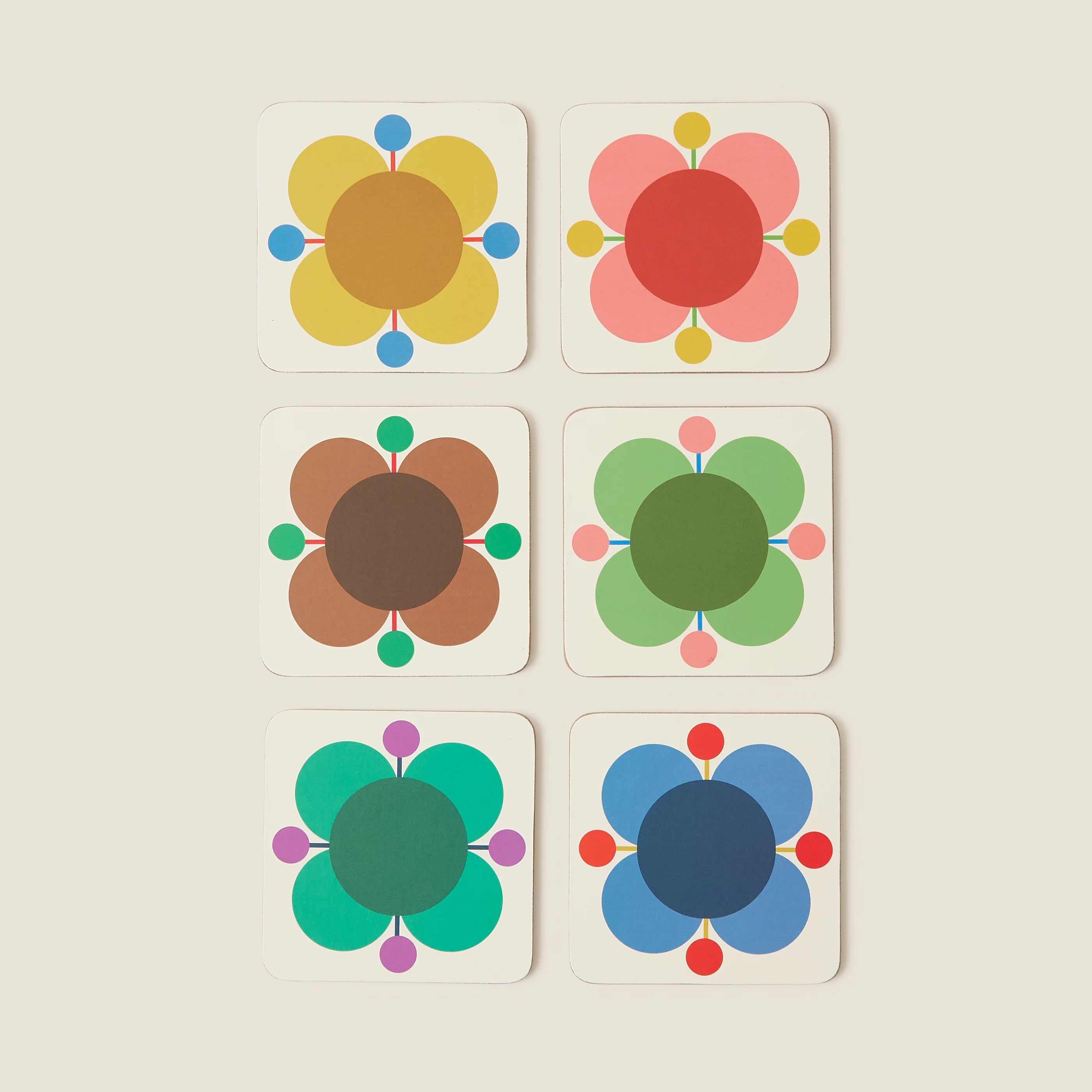 Orla Kiely Atomic Flower Coasters Set of 6