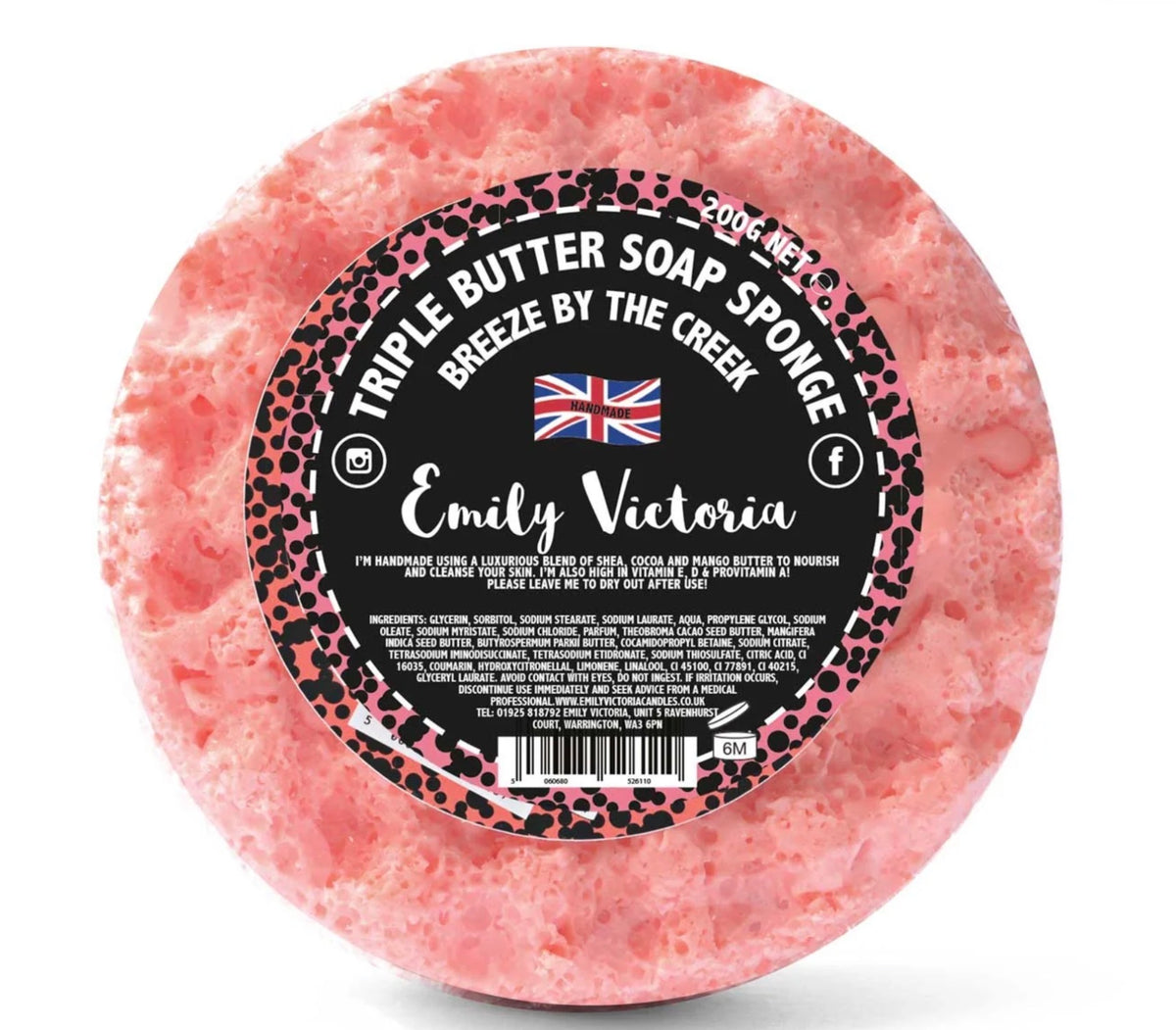 Emily Victoria Breeze By The Creek Triple Butter Soap Sponge