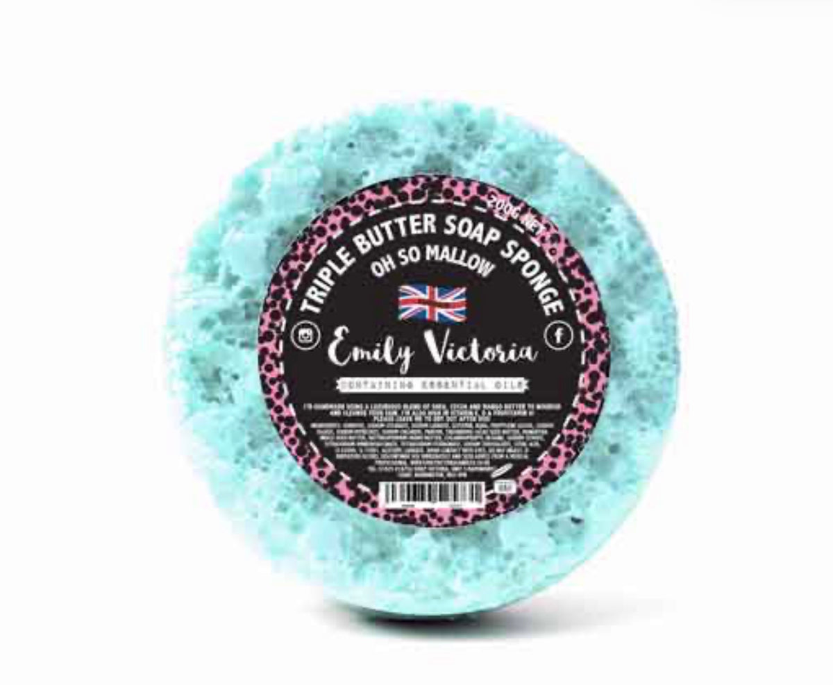Emily Victoria Oh So Mallow Essential Oil Triple Butter Soap Sponge