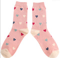Miss Sparrow Multi Hearts Socks Dusky Pink