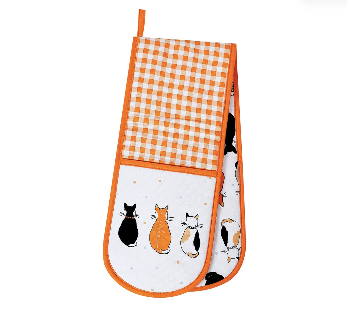 Ulster Weavers Cats In Waiting Double Oven Glove in Orange