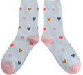 Miss Sparrow Multi Hearts Socks Blue
