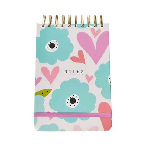Belly Button Designs Hearts & Flowers A5 Wiro Flip Notebook