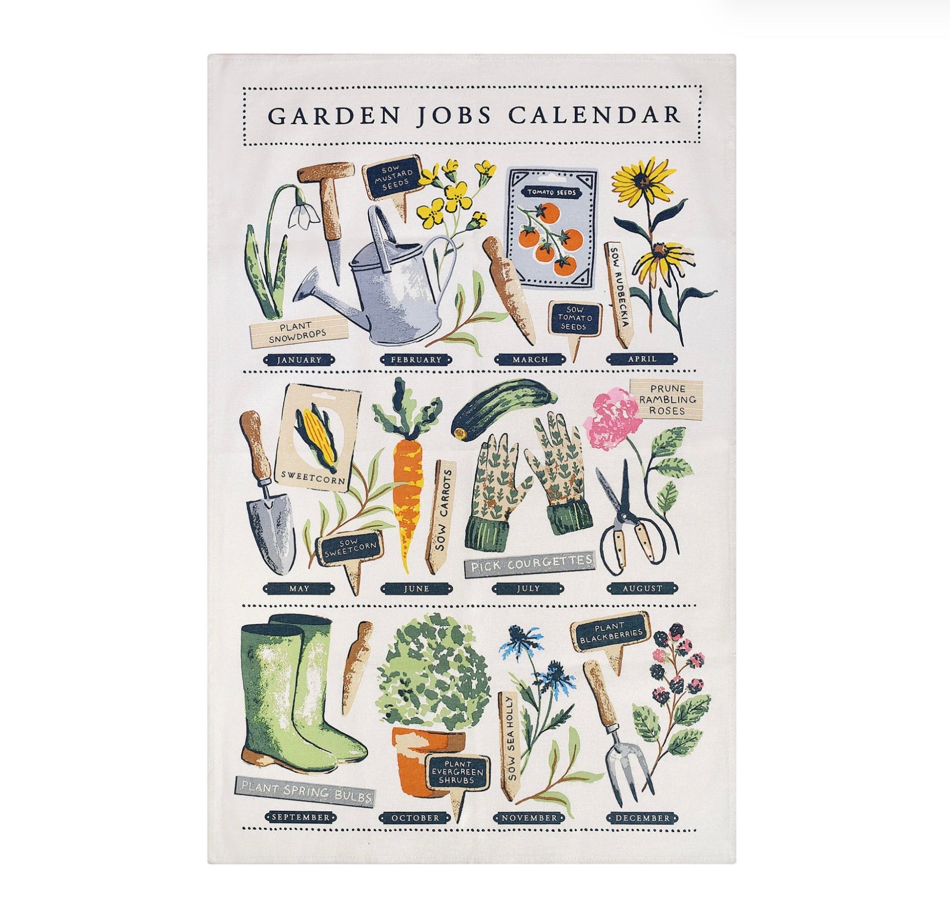 Ulster Weavers Time to Grow Jobs Cotton Tea Towel in Green