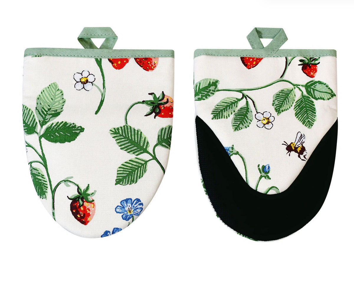 Ulster Weavers Strawberry Patch Microwave Mitts Pair in Green