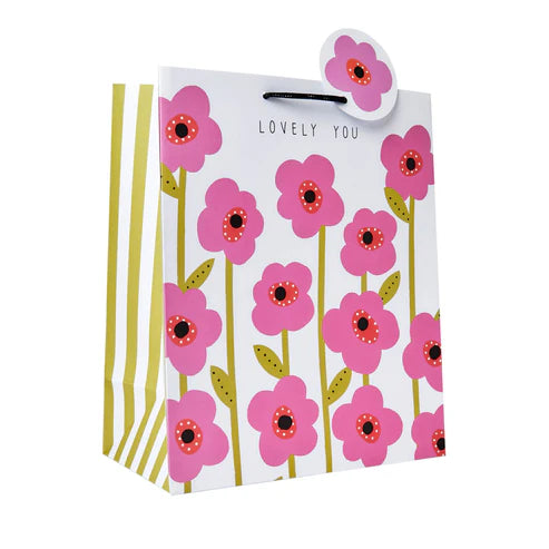Belly Button Mauve Flower Portrait Giftbag