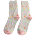 Miss Sparrow Multi Paw Prints Socks Mid Grey