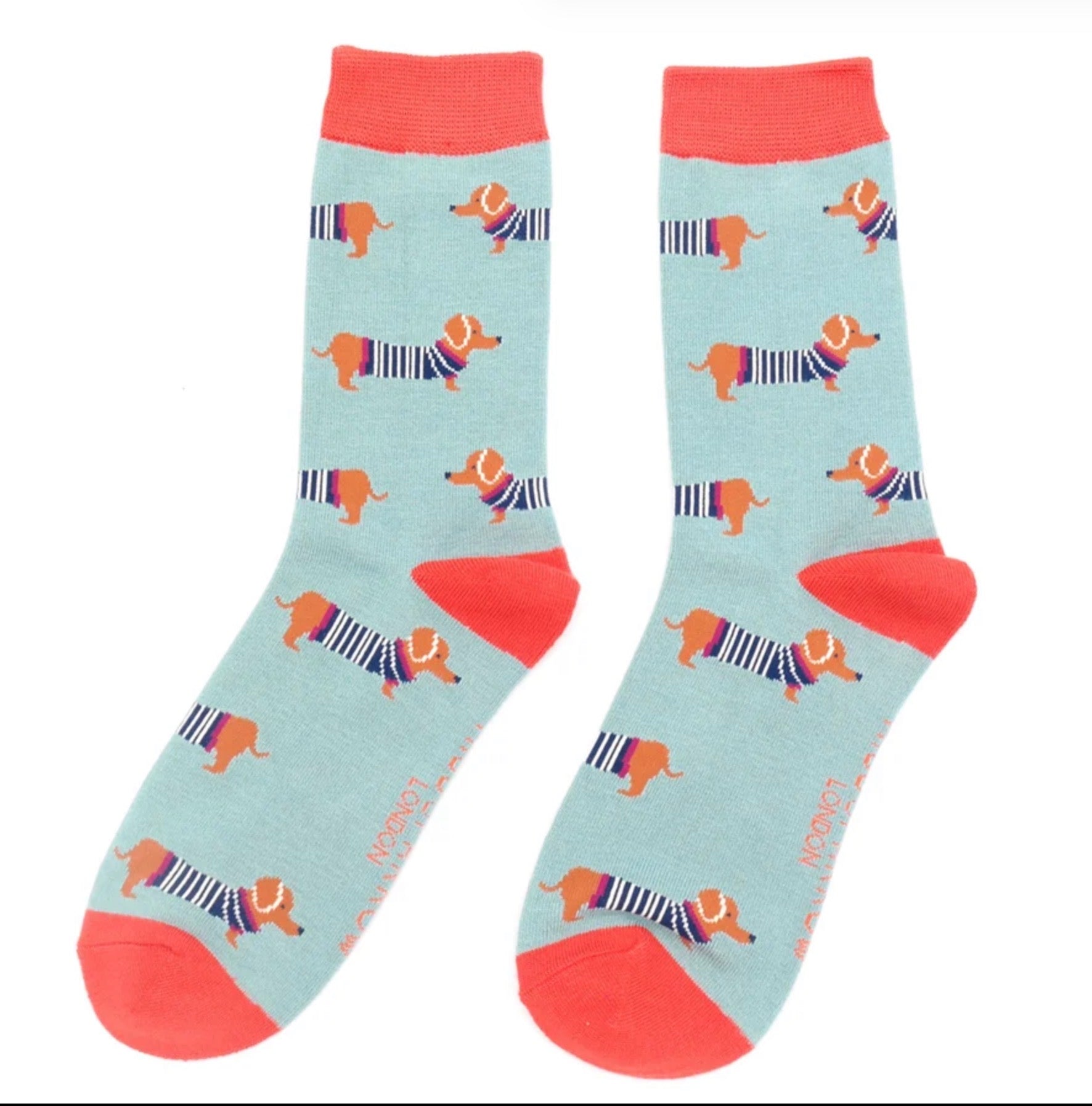 Miss Sparrow Parisian Pups Socks Faded Denim