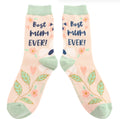 Miss Sparrow Best Mum Ever Socks Cream