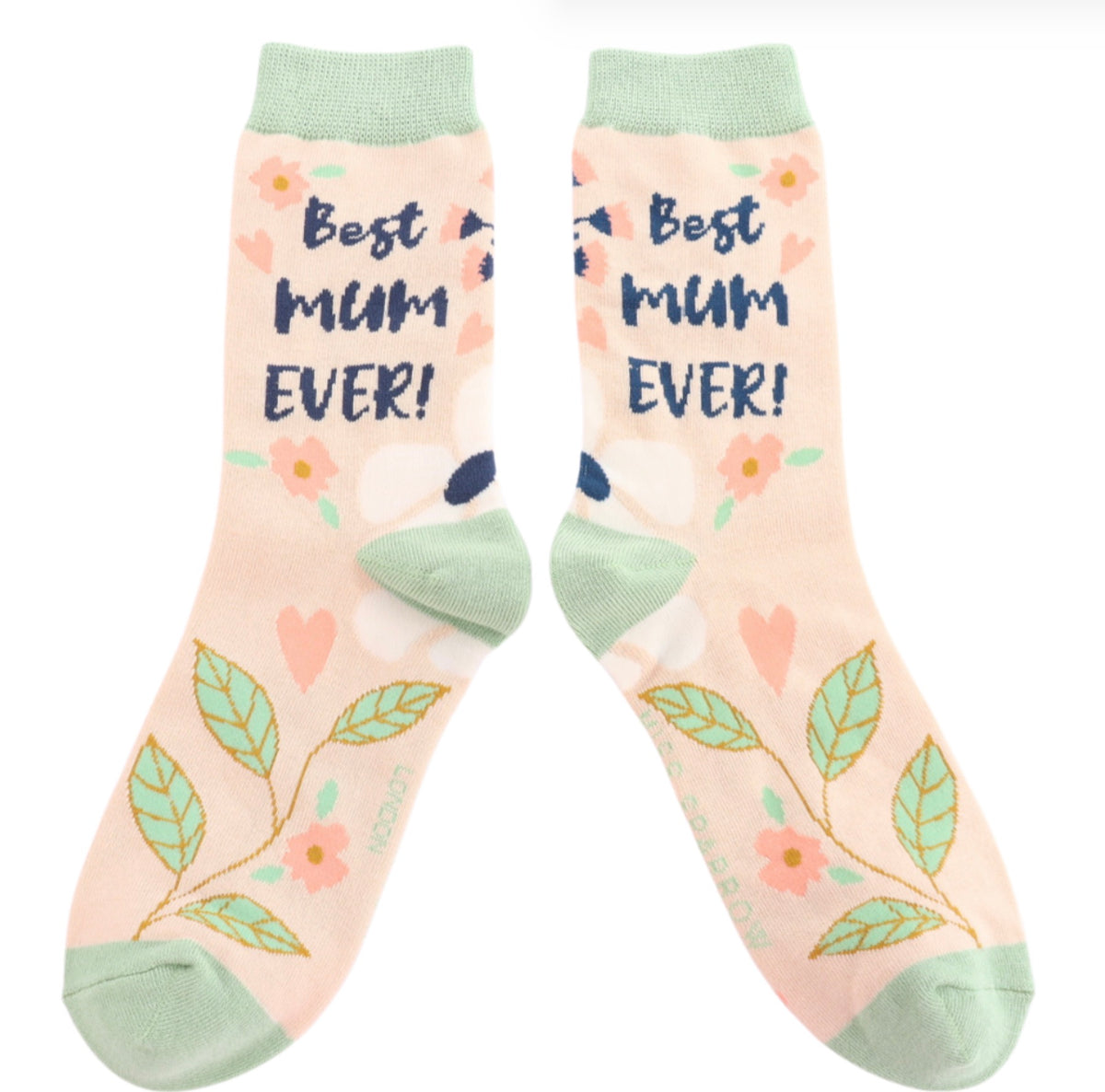 Miss Sparrow Best Mum Ever Socks Cream