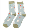 Miss Sparrow Bunnies & Carrots Socks Duck Egg